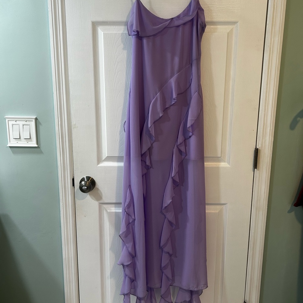 Elegant Lavender Ruffle Dress